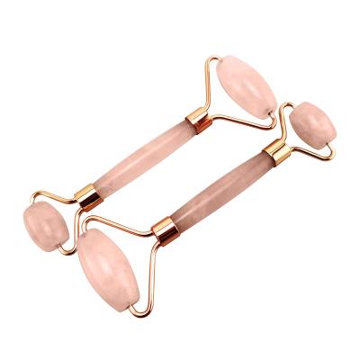 China Handmade Face Lift Jade Roller Massage Device For Eye Pouch Treatment Rose Quartz Face Roller Jade Stone Roller for sale