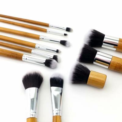 China Fan Factory Wholesale Beauty Facial Tools Bamboo Handle Makeup Brush Sets 11 Sets Best Make Up Synthetic Hair Brushes Beauty Needs for sale