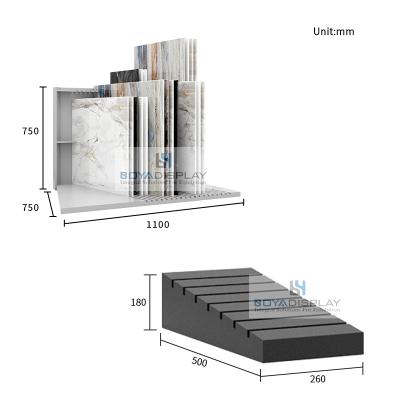 China Durable Boya Customized OEM/ODM Simple Hot Selling Tile Display Rack Product Timber Tile Display Stand for sale