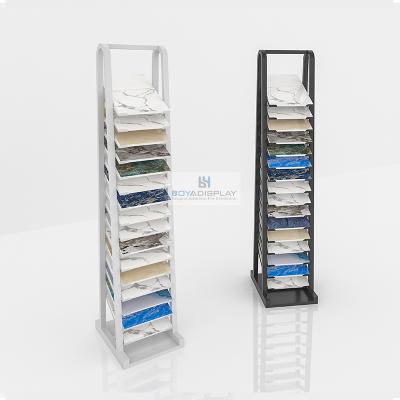 China Boya Durable Heavy Duty Ceramic Mosaic Metal Marble Stone Display Rack Holding Ceramic Tile Display Rack Unit Rack For Showroom for sale