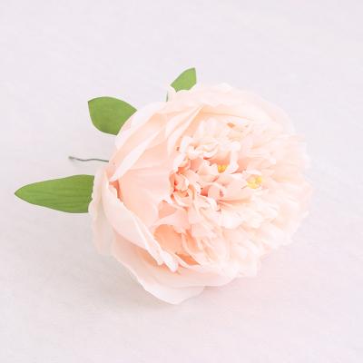 China Cheap Real Touch Real Nature Peony Flower Heads Silk Artificial Flower Heads Big Rose For Decoration for sale