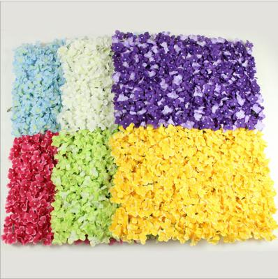 China Real Touch Nature Artificial Silk Hydrangea Flowers Wall Mat For Bridal Decor for sale