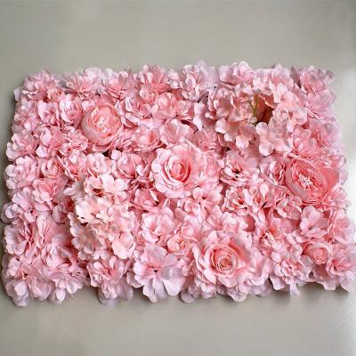 China Wholesale Real Nature Touch Silk Rose Wedding Decor and Hydrangea Artificial Flower Wall for Indoor and Outdoor Decoration for sale