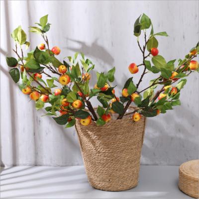 China Real Touch Nature Home Decor Artificial Apple Tree Fruits Stem Single Natural Apple Branches for sale