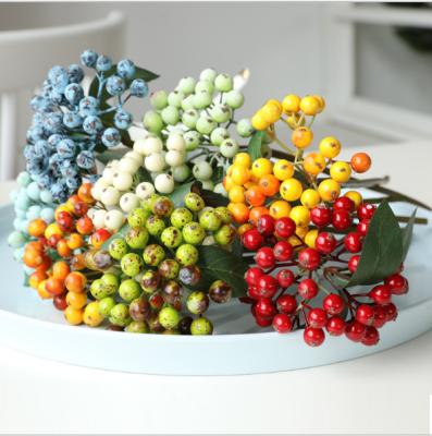 China Real Touch Nature Artificial Flowers Berry Bunches Christmas Home Decoration for sale