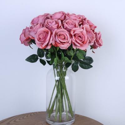 China High Quality Nature Real Touch Real Touch Artificial Velvet Rose Flowers For Wedding Decoration Artificial Flowers for sale