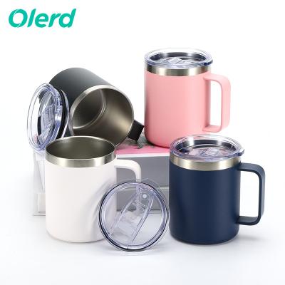 China Sustainable Wholesale Custom Double Wall 380ml Stainless Steel Vacuum Insulated Coffee Mug With Handle for sale