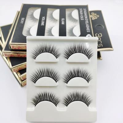 China Wholesale 3d Strips Eyelashes Vendor Long Lasting Korean Silk Mink Eyelash Private Label for sale