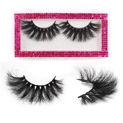 China Real Durable Korean Band Natural Mink Eyelash With Beautiful Diamond and Bag Wrapping Thick Lashes for sale