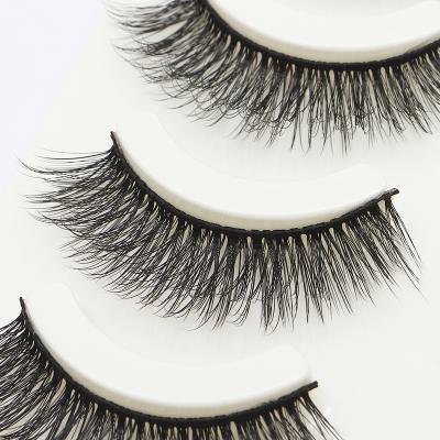 China Long Lasting False Eyelash Extension Synthetic Fiber 3D Cosmetic Eyelash With Private Label Box Packing Eyelash for sale