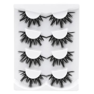 China Factory Luxury Seller 100% Handmade Soft Hair 4 Pairs Packaging Silk False Eyelashes for sale