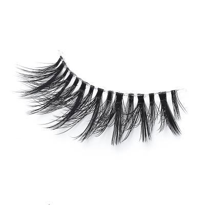 China Luxury 3D Volume Silk Lashes Clear Vegan Faux Mink Lashes Strip for sale