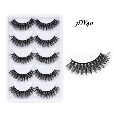 China Manufacturer Durable Wholesale Cruelty Free Full Strips Silk Lashes 5 Pairs Set 3d False Mink Eyelashes for sale