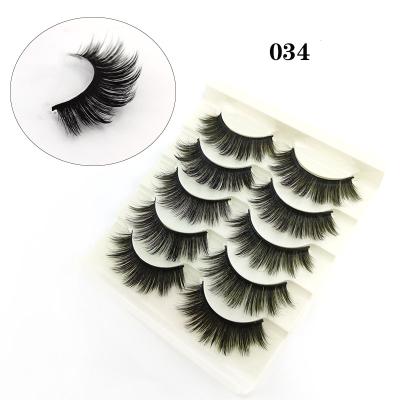 China Durable Wholesale 5 Pairs Custom Full Strip Lashes Waterproof 3D False Mink Eyelashes for sale