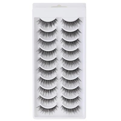 China 10 Pack Durable Silk 5D Faux Mink Custom Eyelash With Private Label Chemical Fiber Lashes for sale