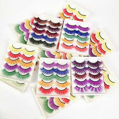 China Durable factory quality wholesale color strips false mink eyelashes colorful seller for sale