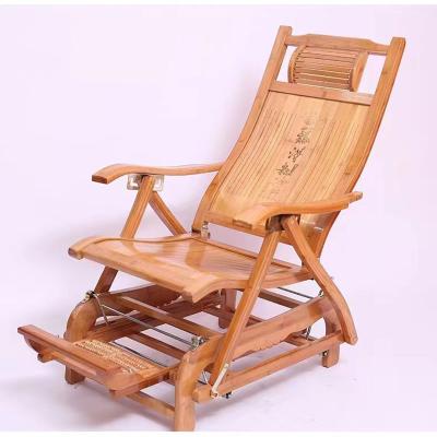 China Modern Folding Chair Lounge Outdoor Beach Garden Bamboo Heavy Duty Deck Chair Longer Seater for sale