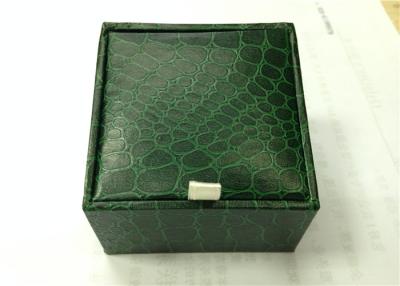 China Large Capacity Green Cufflink Gift Boxes Up Down Cover Size Customized for sale