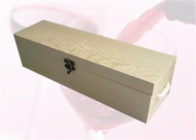 China Raw Wooden Wine Gift Boxes Handmade , Engraved Wooden Box For Wine Bottle for sale