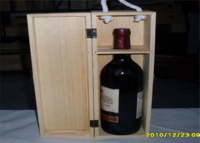 China Engraved Wooden Wine Storage Boxes Smooth Finish For Convenient Carrying for sale