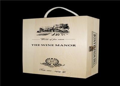 China Glasses Bottles Wine Packaging Boxes , Personalised Wooden Wine Boxes for sale