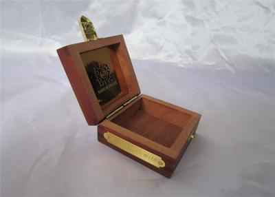 China Square Solid Wooden Decorative Gift Packaging Boxes With Velvet Interior for sale