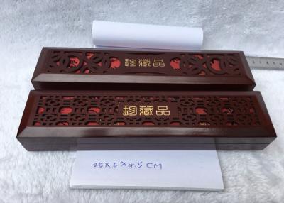 China Antique Carved Wooden Jewelry Box For Necklace Or Luxury Pen with Rectangle Shaped for sale