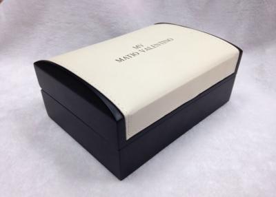 China Arch Black And White Personalized Wooden Jewelry Box With Leather Pillow Inner for sale