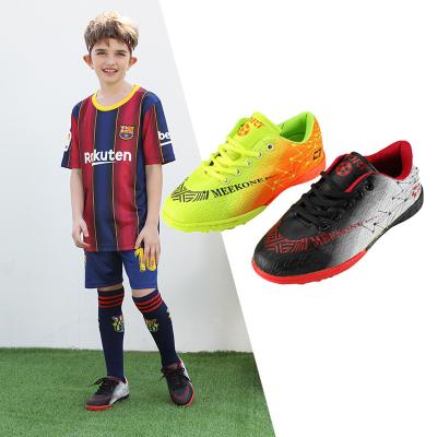 China Cheapest Original Light Black White Artificial Soft Ground Shoes Kids Boys Large Size 5 Youth Wide Turf Soccer Cleats Soccer Boots for sale