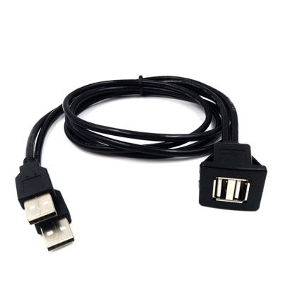 China Dual Connector USB A 2.0 Cable Access with Loop Panel Flow Mount Cable for Car Truck Boat Motorcycle Dashboard USB Cable for sale