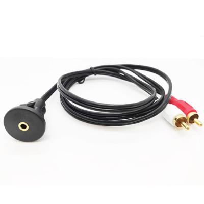 China MP3/MP4 player car audio cable aux3.5mm female to 2rca male recessed installation rca cable for car for sale