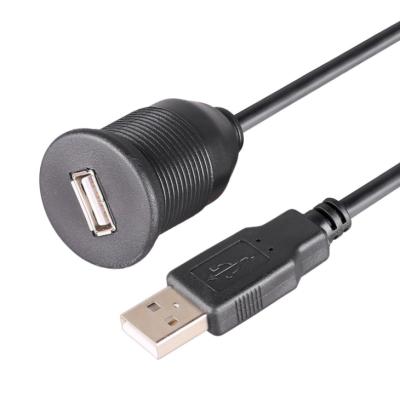 China Waterproof USB 2.0 Cable Male To Female Car Front Panel Mount Extension Cable USB Cable for sale