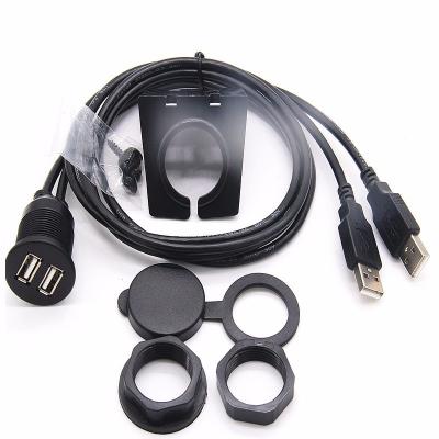 China Dual Video Game Player USB 2.0 Male to Female Car Mount Waterproof Flush Mount Extension Cable for Car Truck Boat Motorcycle Dashboard for sale