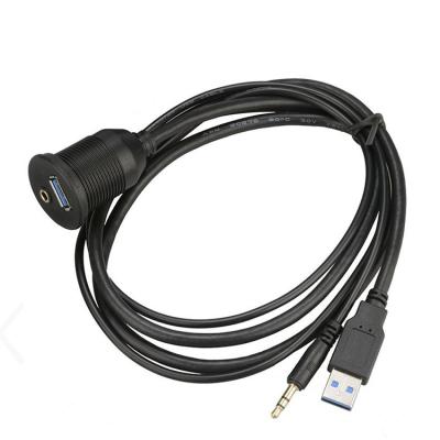 China 3.5mm to Type-C Car USB Audio USB Cable Aux Mount Dash Panel Mount Flush Cable. 3.0 and 3.5mm extension cord for car usb c to light up cable for sale