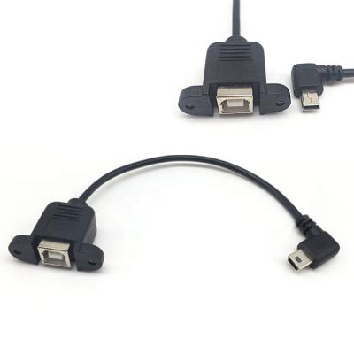 China MP3/MP4 Player USB Elbow Male To Data Cable USB 2.0 Female Type B Right Angle 90 Degree Connector Mini Cable for sale