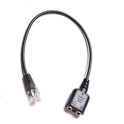 China Rj9 to usb 3.5mm Dual Port RJ9 to Controller Audio Adapter Cable for Phone to RJ9 Headset Cable for sale