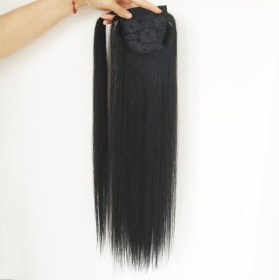 China Wholesale 100% pure original natural virgin hair brazilian straight ponytail hair extension for black women for sale