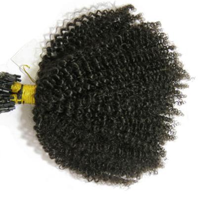 China Hot Sale 100% Kinky Curly Hair Cuticle Aligned I Tip Brazilian Remy Hair Extensions Kinky Curly Afro Kinky Curly for sale