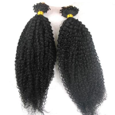 China Cheap Virgin Peruvian Kinky Curly Micro Curly Extension Original Pure Natural Remy Hair Ring Hair Extension for sale