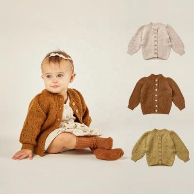 China Factory Wholesale 2021 Kids Anti-Shrink Jacket Over Size O-Neck Girls Cardigan Sweater Toddler Casual Baby Cardigan for sale