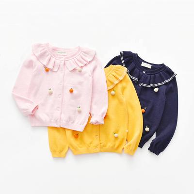 China Children 2022 fashion anti-shrink cute boutique high quality baby embossed ruffle sweaters for sale