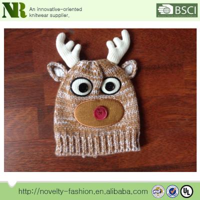 China Wholesale handmade short baby crochet hat with deer for sale