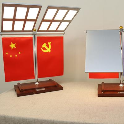 China Contemporary Bulletin Board Banner Stand Office Desk Flag with Pole and Base Lamps for Display Bulletin Board Banner Stand Office Desk Flag for sale