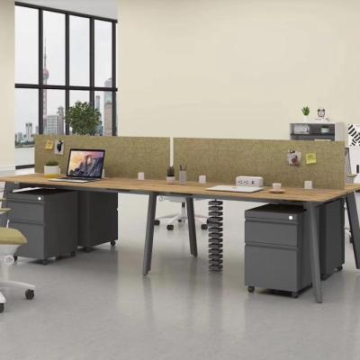 China Modern Design 4 Person Office Furniture Staff Office Solid Wood Office Furniture Solid Wood for sale