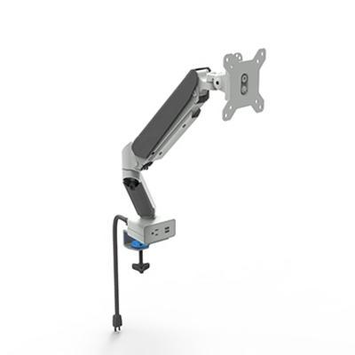 China Single Arm With Power Mechanical Spring Single Monitor Arm Desk Mount With Power, LCD Screen Monitor Arm for sale