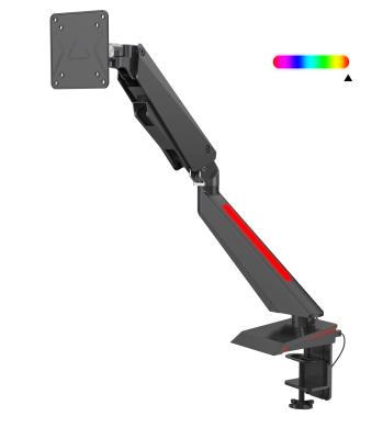 China A modern single extension desktop lcd monitor arm with light and gas sping for sale