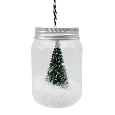 China Europe Newest Factory Price Decorative Led Christmas Tree Jar Shaped Glass Bottle With Cork for sale