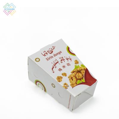 China Recycled Materials Logo Printed Custom Popcorn Chicken Takeaway Biodegradable Take Out Fast Food Containers Packaging Boxes for sale