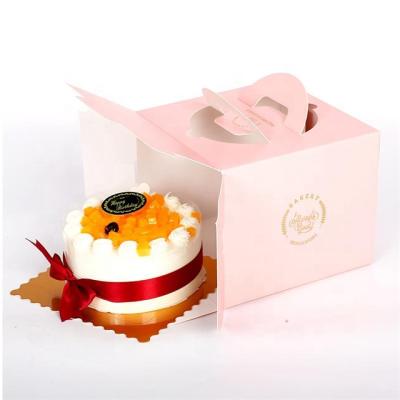 China Custom Transparent Food Packaging Recycled Cake Roll Material Clear Paper Box Luxury Mini Cup Cake Paper Box With Window And Handle for sale