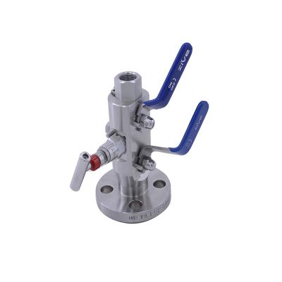 China 316 Factory Wholesale Price Professional High Quality Sampling Line DBB Flanged Ball Valve For Sale for sale